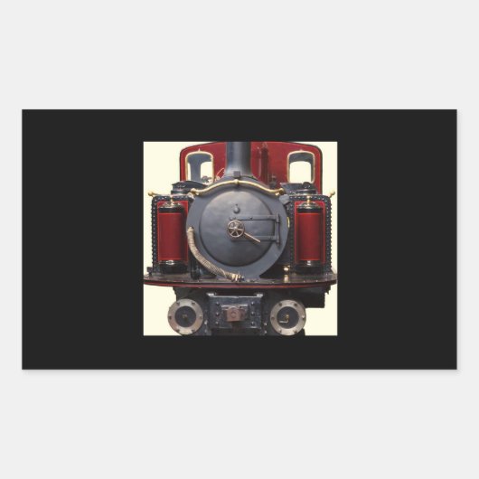 Sticker Rectangulaire Train Bleu Et Rouge (Devant)