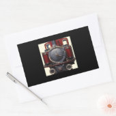 Sticker Rectangulaire Train Bleu Et Rouge (Enveloppe)