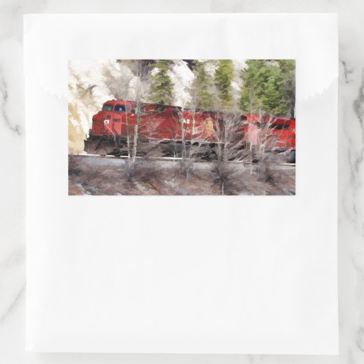Sticker Rectangulaire Train des Rocheuses (Sac)