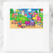 Sticker Rectangulaire train et voiture (Sac)