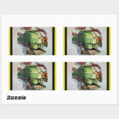 Sticker Rectangulaire Train vintage (Feuille)