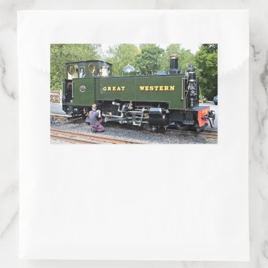 STICKER RECTANGULAIRE TRAINS À VAPEUR (Sac)