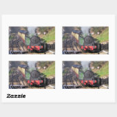 STICKER RECTANGULAIRE TRAINS À VAPEUR (Feuille)