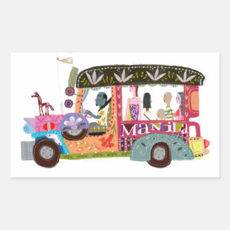 Sticker Rectangulaire Trajet en Jeepney philippin