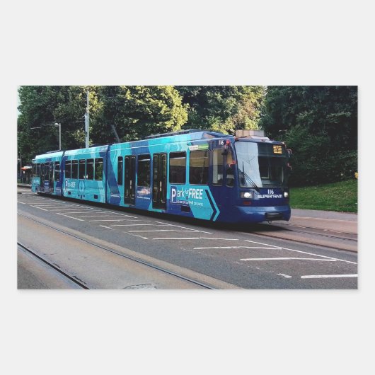 Sticker Rectangulaire Tramway bleu (Devant)