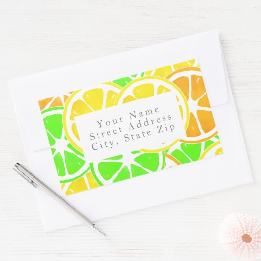 Sticker Rectangulaire Tranches d'agrumes (Enveloppe)