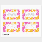 Sticker Rectangulaire Tranches d'agrumes rose orange (Feuille)