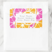 Sticker Rectangulaire Tranches d'agrumes rose orange (Sac)