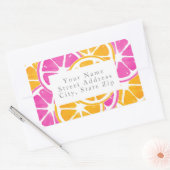 Sticker Rectangulaire Tranches d'agrumes rose orange (Enveloppe)