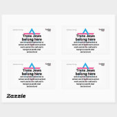Sticker Rectangulaire Trans Jews Belong Everywhere (Feuille)
