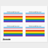 STICKER RECTANGULAIRE TRANS & LGBTQIA ALLY (Feuille)