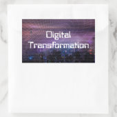 Sticker Rectangulaire Transformation numérique pour les entreprises (Sac)