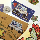 Sticker Rectangulaire Transporteurs de courrier Merci Ouvriers postaux