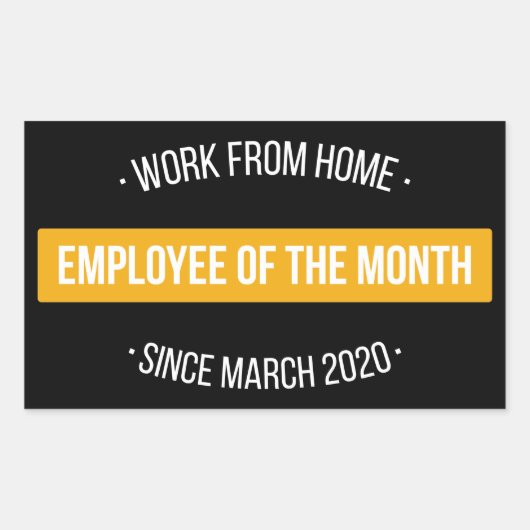 Sticker Rectangulaire Travail de l'employé à domicile du mois II (Devant)