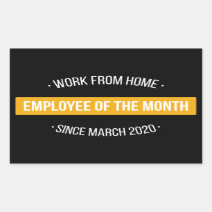 Sticker Rectangulaire Travail de l'employé à domicile du mois II