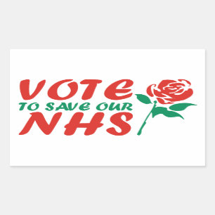 Sticker Rectangulaire Travail de vote pour sauver notre NHS