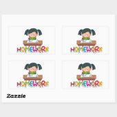 Sticker Rectangulaire Travail ménager (Feuille)