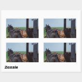 Sticker Rectangulaire Travailler ensemble (Feuille)