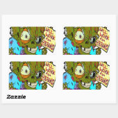 Sticker Rectangulaire Travaillera pour les cerveaux (Feuille)