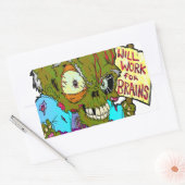 Sticker Rectangulaire Travaillera pour les cerveaux (Enveloppe)