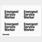 Sticker Rectangulaire Travailleur de service émergent (Feuille)
