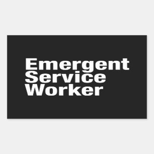 Sticker Rectangulaire Travailleur de service émergent