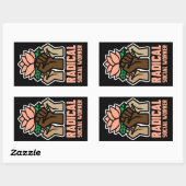 Sticker Rectangulaire Travailleur social radical (Feuille)