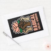 Sticker Rectangulaire Travailleur social radical (Enveloppe)