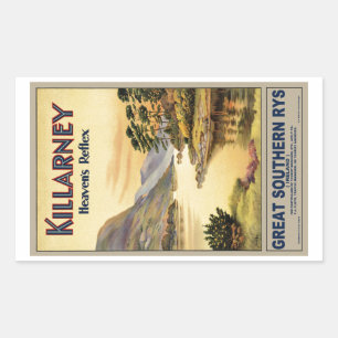 Sticker Rectangulaire Travel Killarney Irlande par Railways Vintage