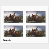 Sticker Rectangulaire Traversant le fleuve Delaware, George Washington (Feuille)