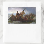 Sticker Rectangulaire Traversant le fleuve Delaware, George Washington (Sac)