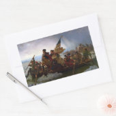 Sticker Rectangulaire Traversant le fleuve Delaware, George Washington (Enveloppe)