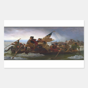 Sticker Rectangulaire Traversant le fleuve Delaware, George Washington