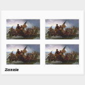 Sticker Rectangulaire Traversée du fleuve Delaware, George Washington (Feuille)