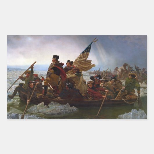 Sticker Rectangulaire Traversée du fleuve Delaware, George Washington (Devant)