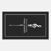 Sticker Rectangulaire Treblemaker Funny Music Pun Classy Black G-Clef (Devant)