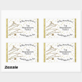 Sticker Rectangulaire Tree de Golden Christmas (Feuille)