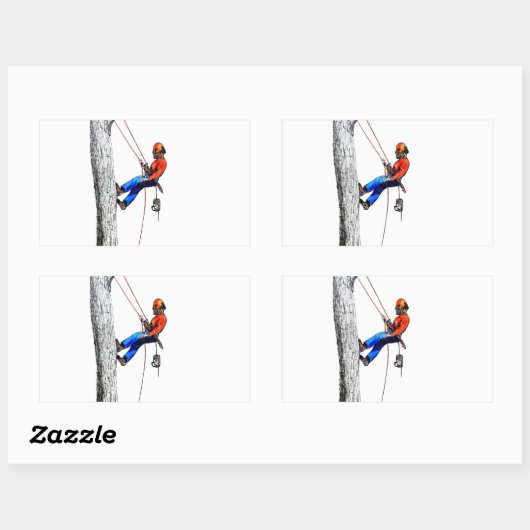 Sticker Rectangulaire Tree Surgeon Arborist (Feuille)