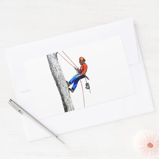 Sticker Rectangulaire Tree Surgeon Arborist (Enveloppe)