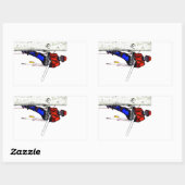 Sticker Rectangulaire Tree Surgeon Arborist at work present Chainsaw (Feuille)