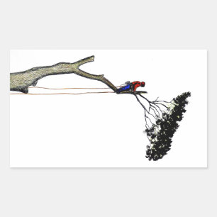 Sticker Rectangulaire Tree Surgeon Arborist at work present Chainsaw Gif