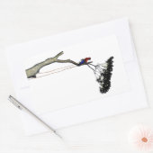 Sticker Rectangulaire Tree Surgeon Arborist at work present Chainsaw Gif (Enveloppe)