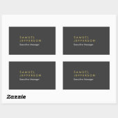 Sticker Rectangulaire Trendy gris noir professionnel moderne (Feuille)