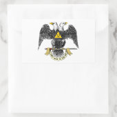 Sticker Rectangulaire trente-deuxième Noir écossais Eagle de rite de (Sac)