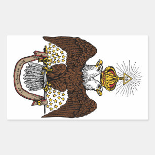 Sticker Rectangulaire trente-troisième Rite écossais Brown Eagle de