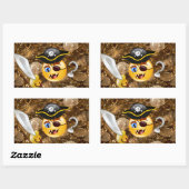Sticker Rectangulaire trésor pirate emoji (Feuille)
