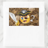 Sticker Rectangulaire trésor pirate emoji (Sac)
