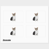 Sticker Rectangulaire Tri Coor Welsh Corgi (Feuille)