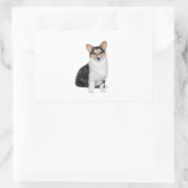 Sticker Rectangulaire Tri Coor Welsh Corgi (Sac)