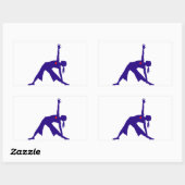 Sticker Rectangulaire Triangle Yoga Pose Silhouette Avec Coeur (Feuille)